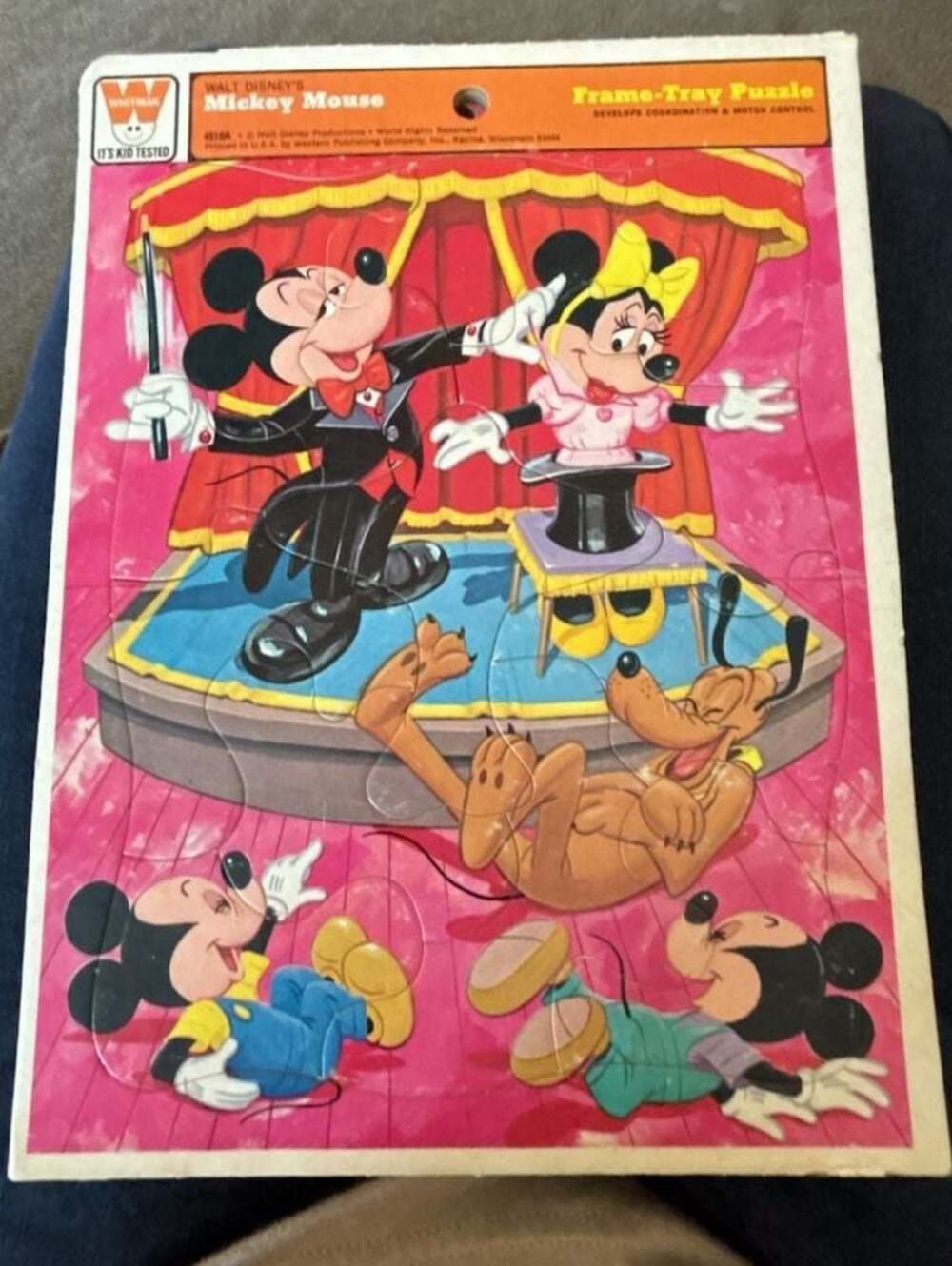 Vintage Whitman Walt Disney Mickey Mouse Frame-Tray Puzzle, 8.5 x 11 inches